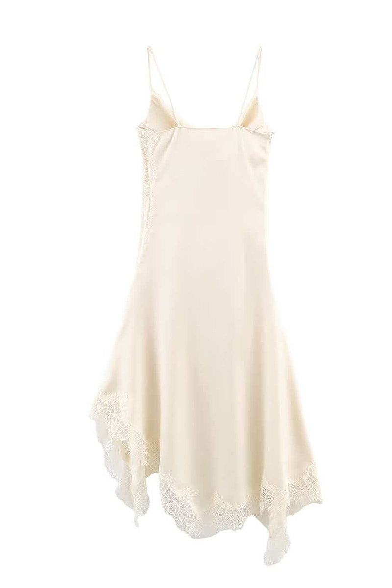 Asymmetrical Lace Hem Casual Dress