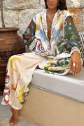 Abstract Print Relaxed Pants Set