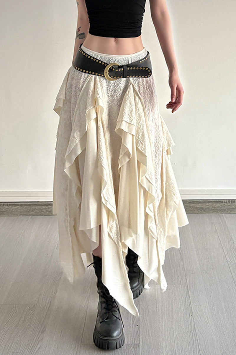 Asymmetrical Layered Midi Skirt