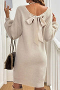 Bow Back Knit Casual Dress