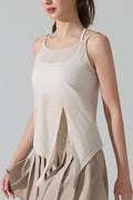 Asymmetrical Hem Sleeveless Active Top