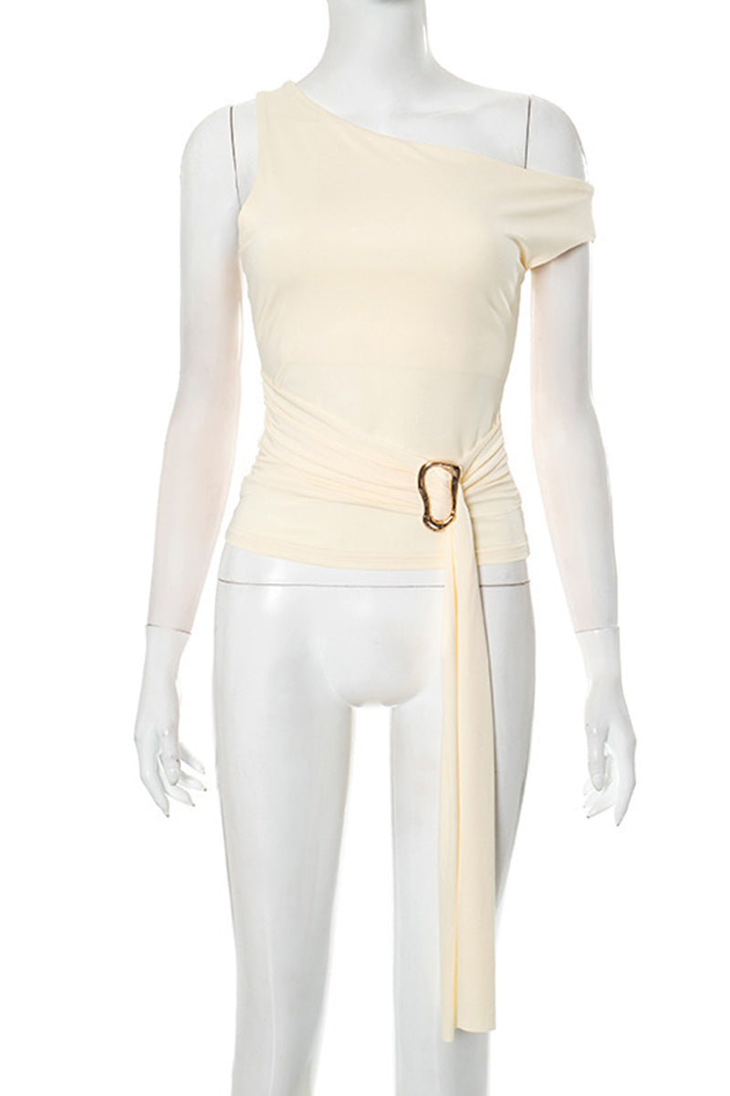 Asymmetric One-Shoulder Skirt Set