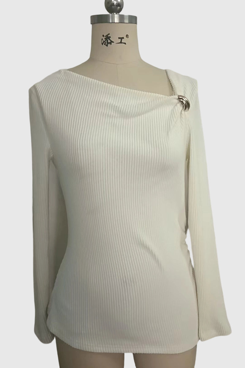 Asymmetric Cutout Long Sleeve Top