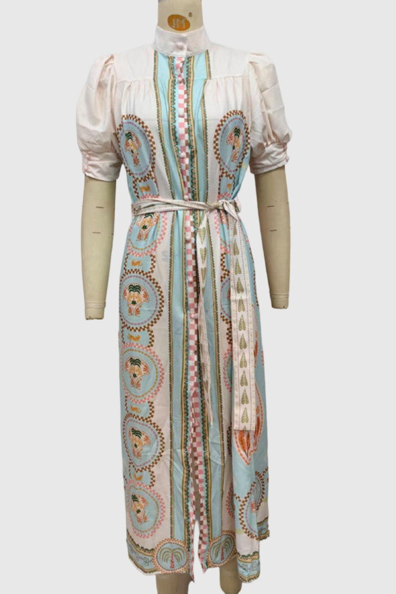 Bohemian Belted Maxi Dress