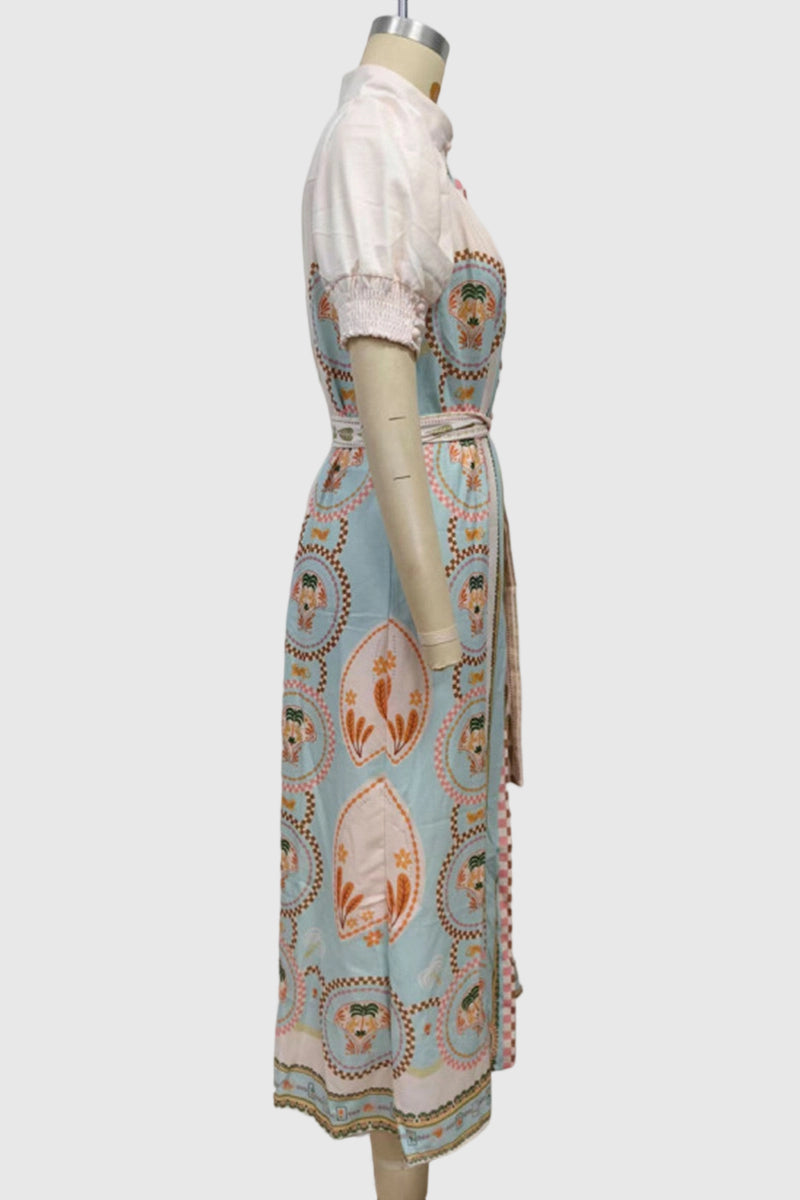 Bohemian Belted Maxi Dress
