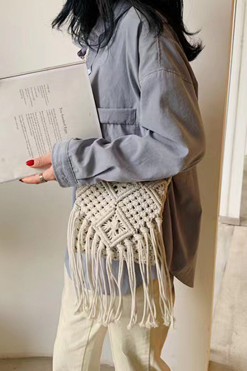 Boho Fringe Macramé Shoulder Bag