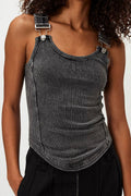 Buckled Ribbed Sleeveless Tank Top