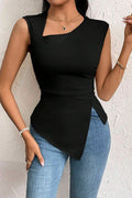 Asymmetric Sleeveless Bodycon Top
