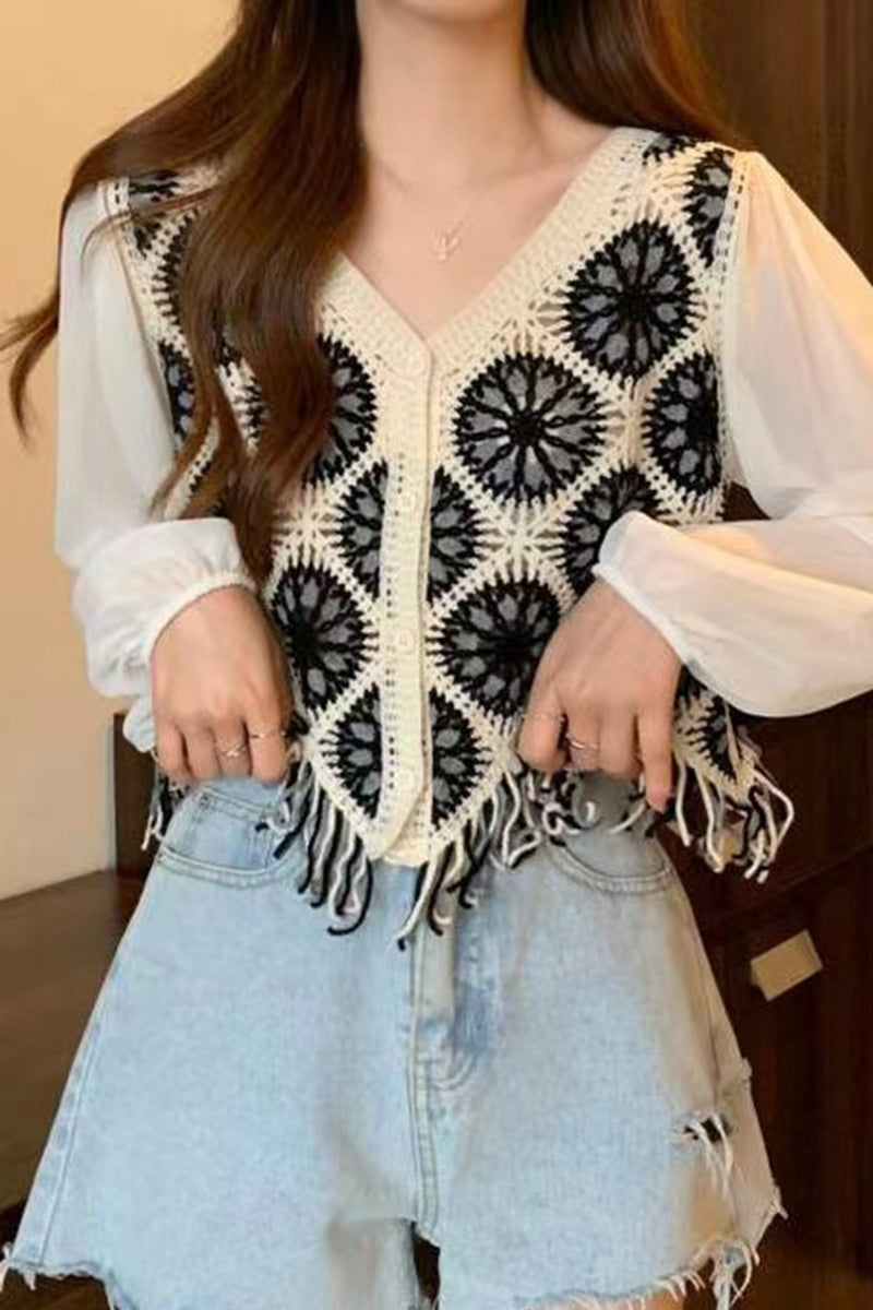 Boho Fringe Crochet Sweater Vest