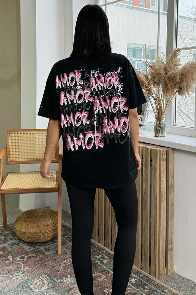 Amor Graphic Oversized T-Shirt
