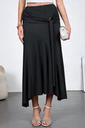 Asymmetrical Knot Midi Skirt