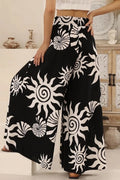 Abstract Print Wide-Leg Casual Pants