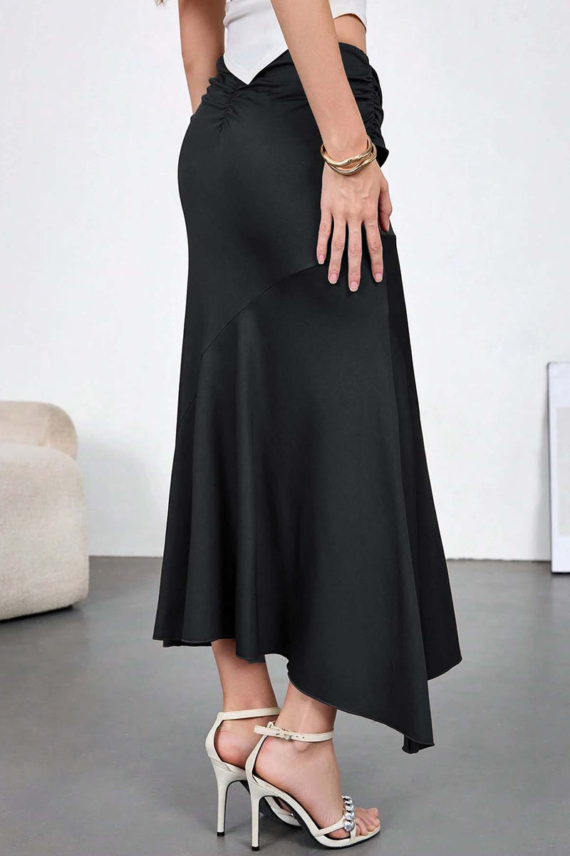 Asymmetrical Knot Midi Skirt