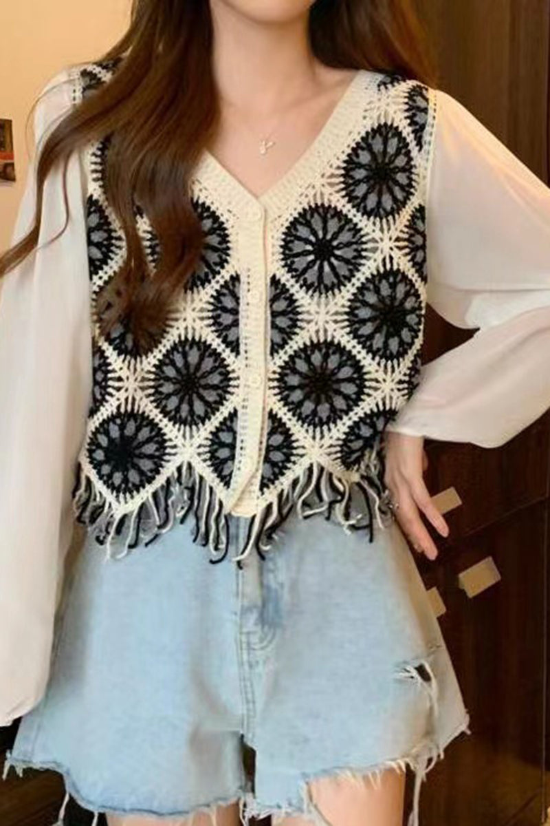 Boho Fringe Crochet Sweater Vest