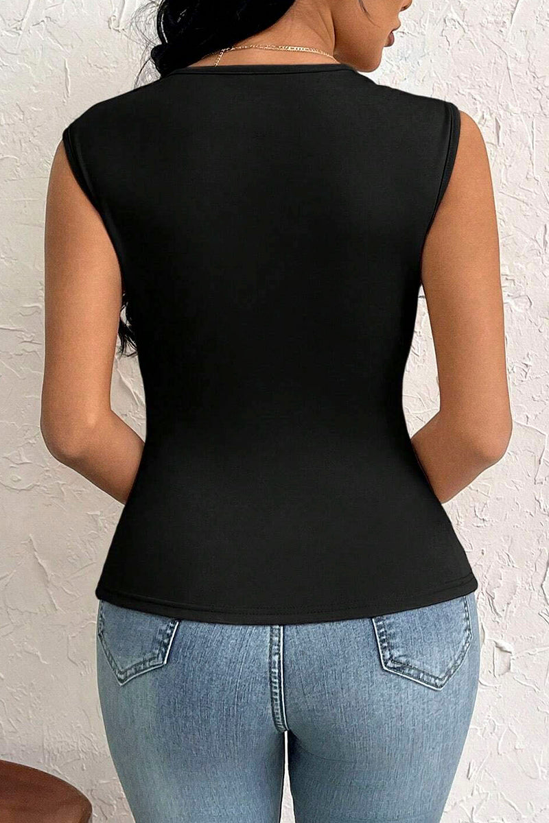 Asymmetric Sleeveless Bodycon Top