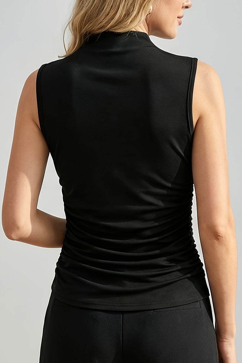 Asymmetric Ruched Sleeveless Camisole