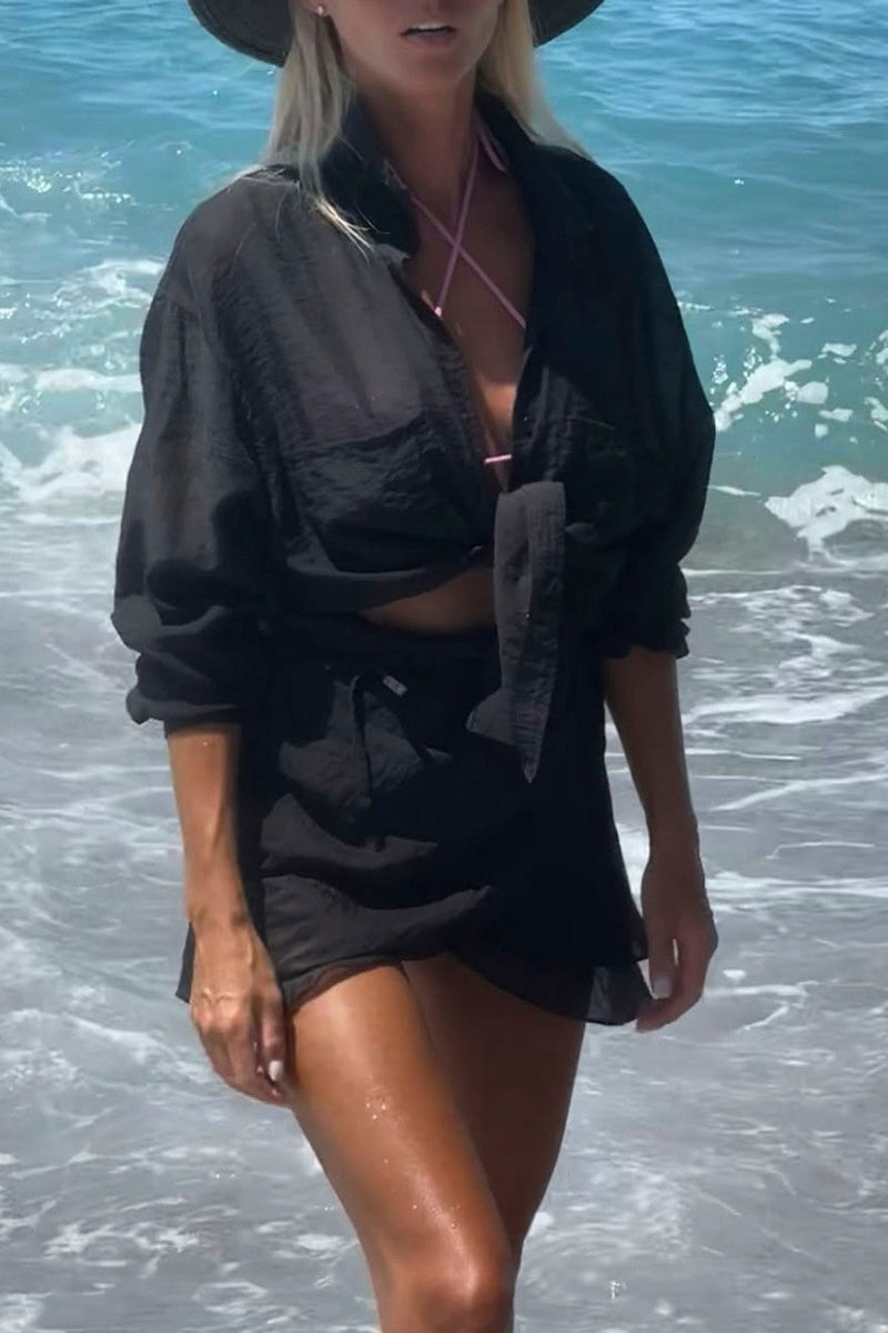Breezy Tie-Front Skirt Set