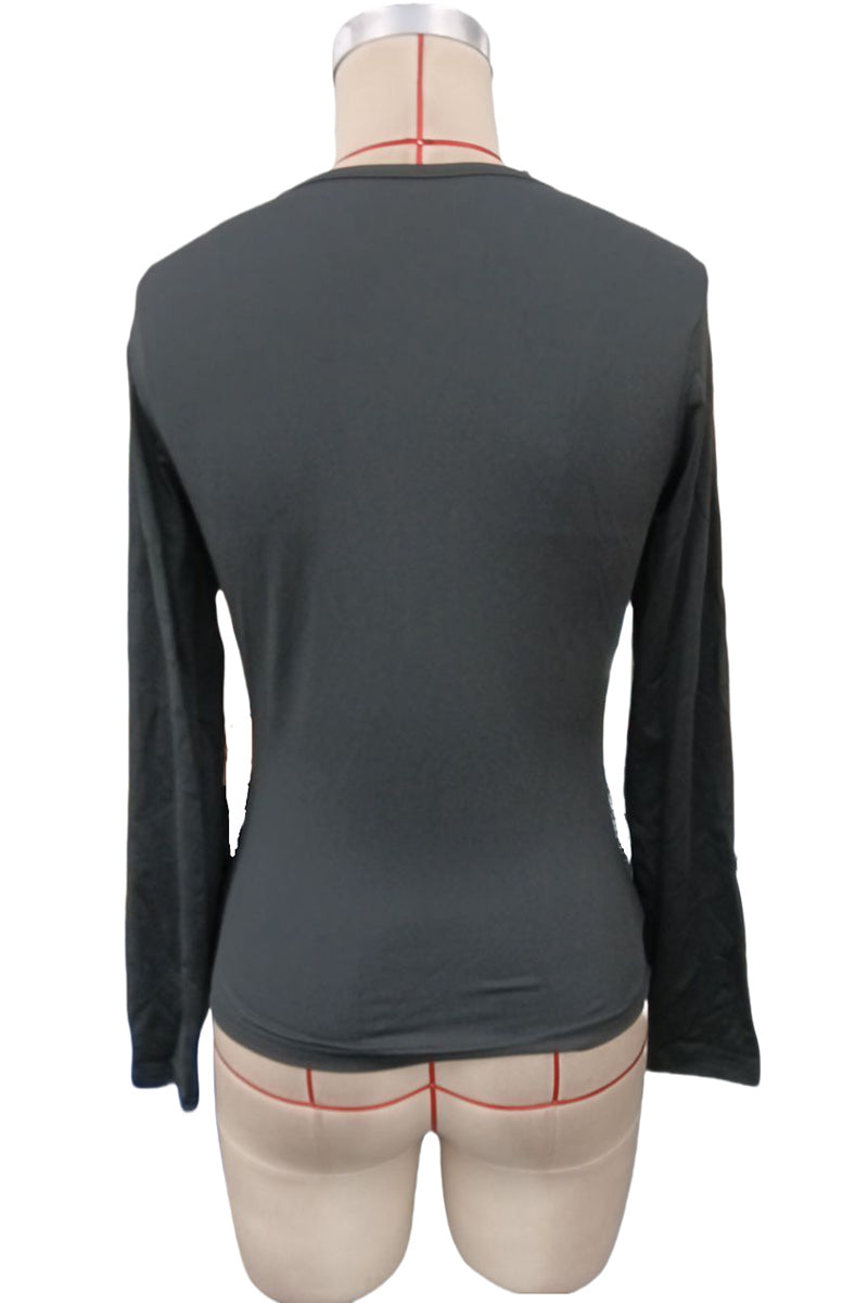 Asymmetric Cutout Long Sleeve Top