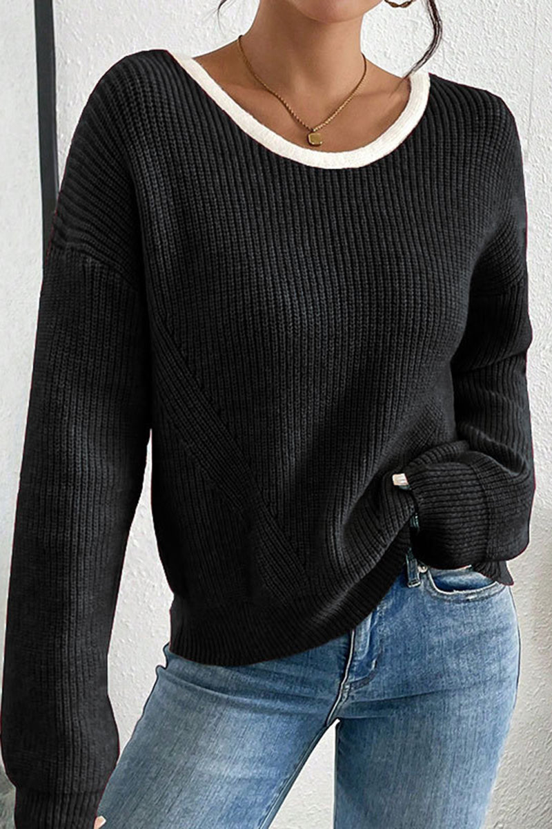 Bow Back Detail V-Neck Sweater