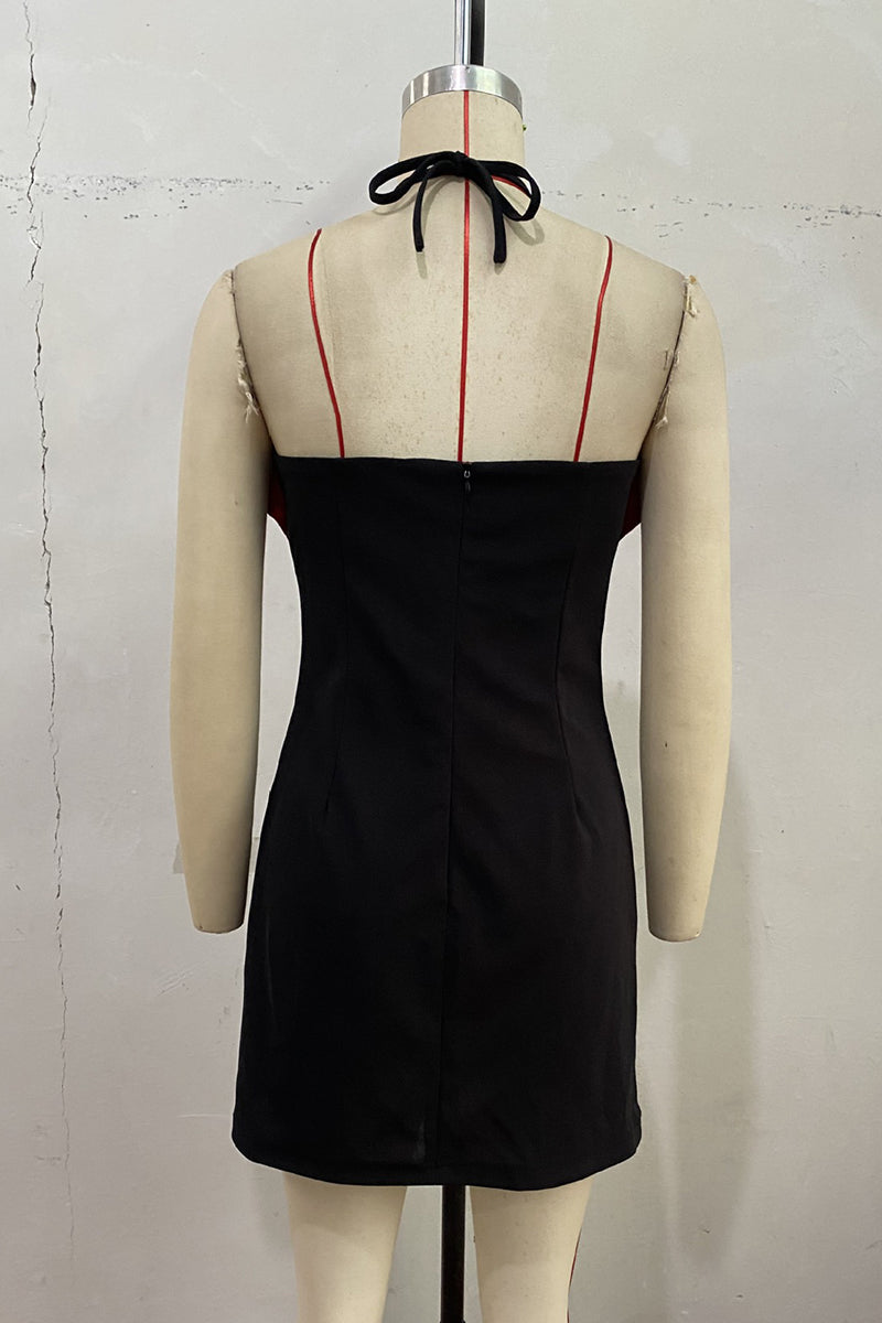 Bow Tie Halter Bodycon Dress