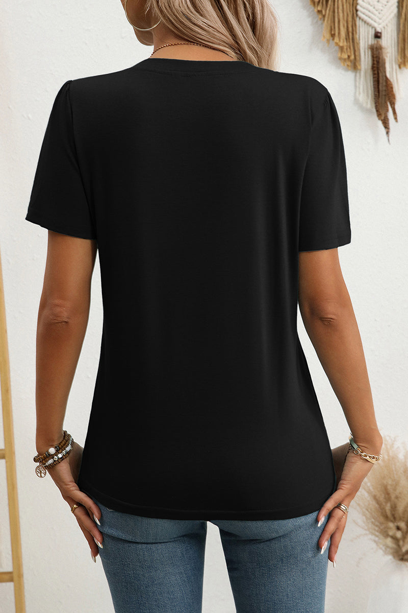 Button-Detail Short Sleeve Polo Shirt