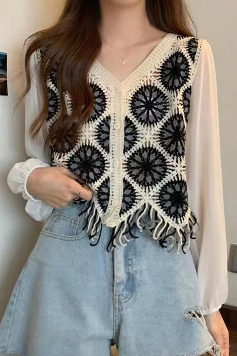 Boho Fringe Crochet Sweater Vest