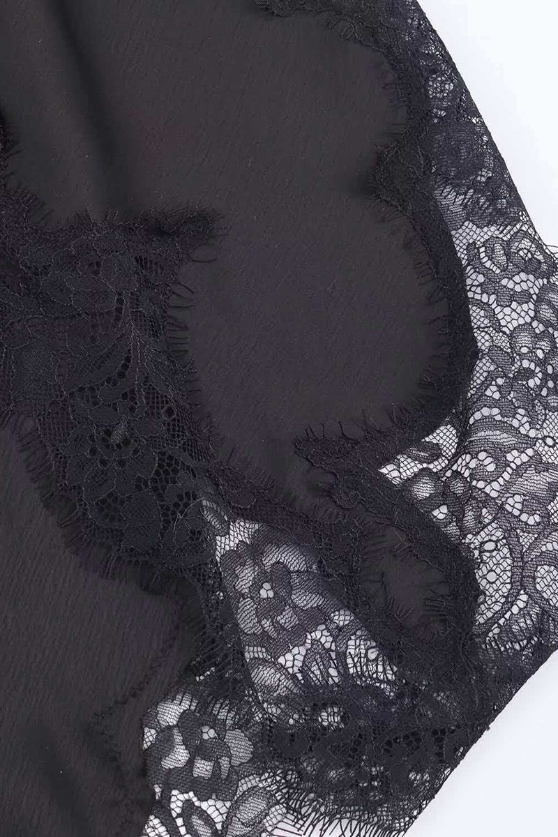 Asymmetrical Lace Hem Casual Dress