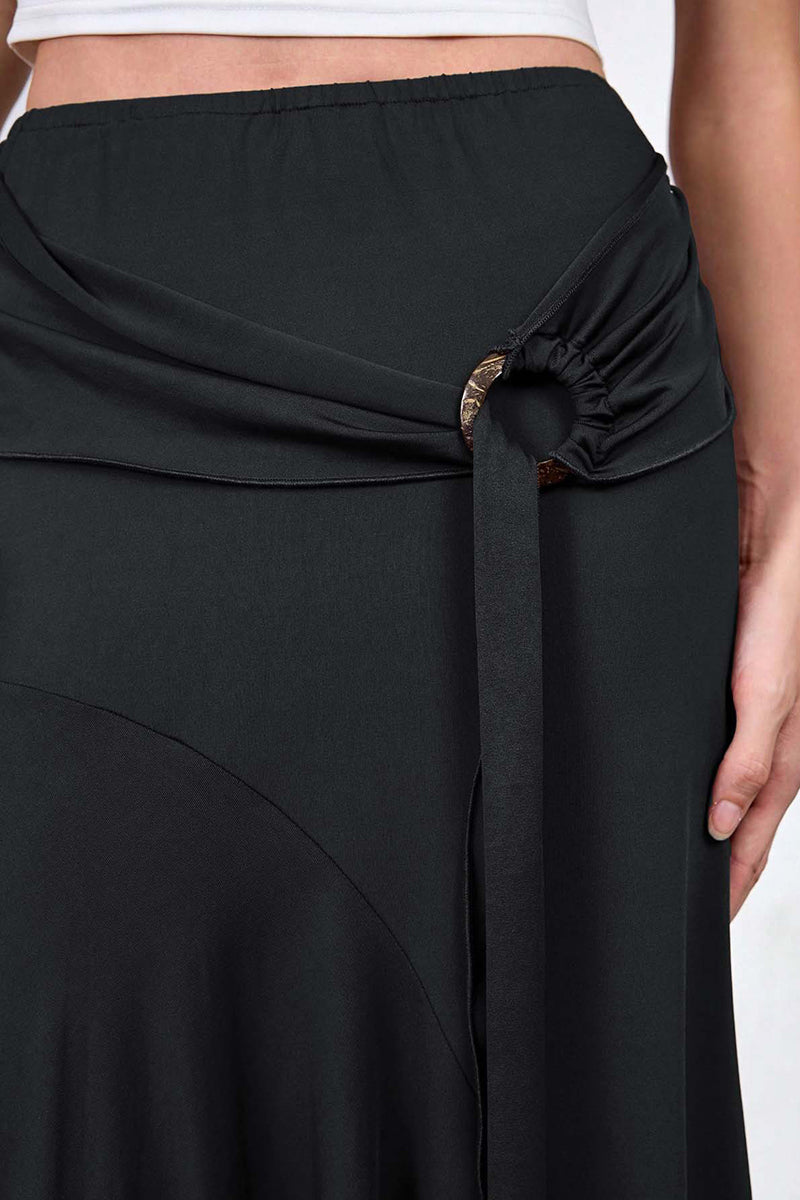 Asymmetrical Knot Midi Skirt