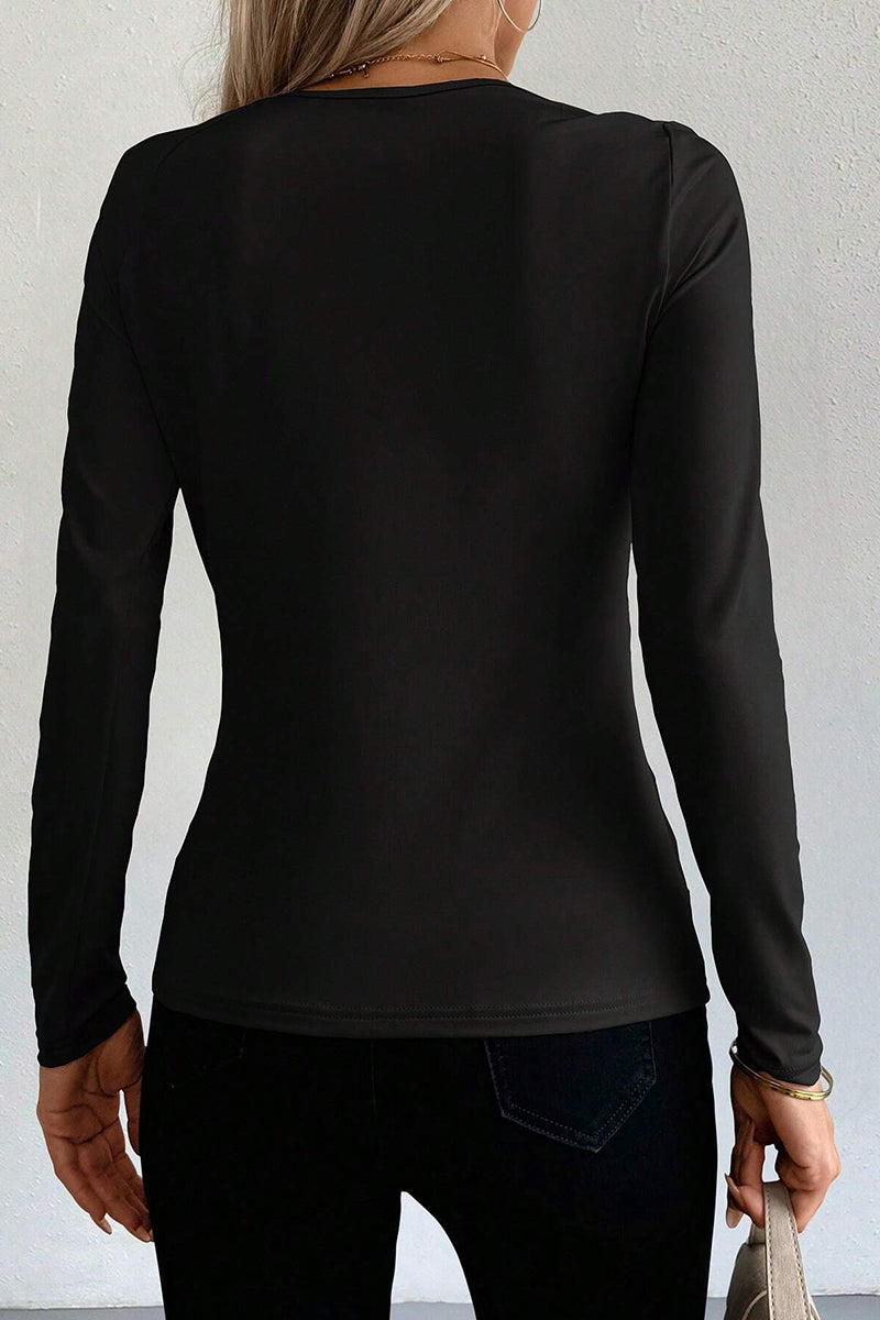 Asymmetric Cutout Long Sleeve Top