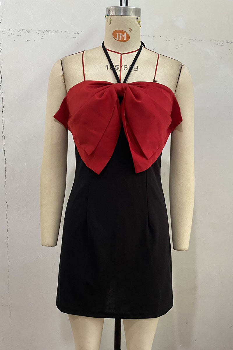Bow Tie Halter Bodycon Dress