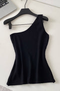 Asymmetric Sleeveless Knit Tank