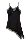 Asymmetrical Lace Hem Stylish Slip Dress