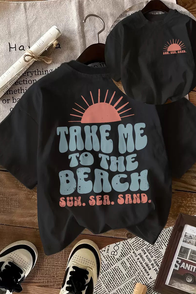Beach Vibes Graphic T-Shirt Set