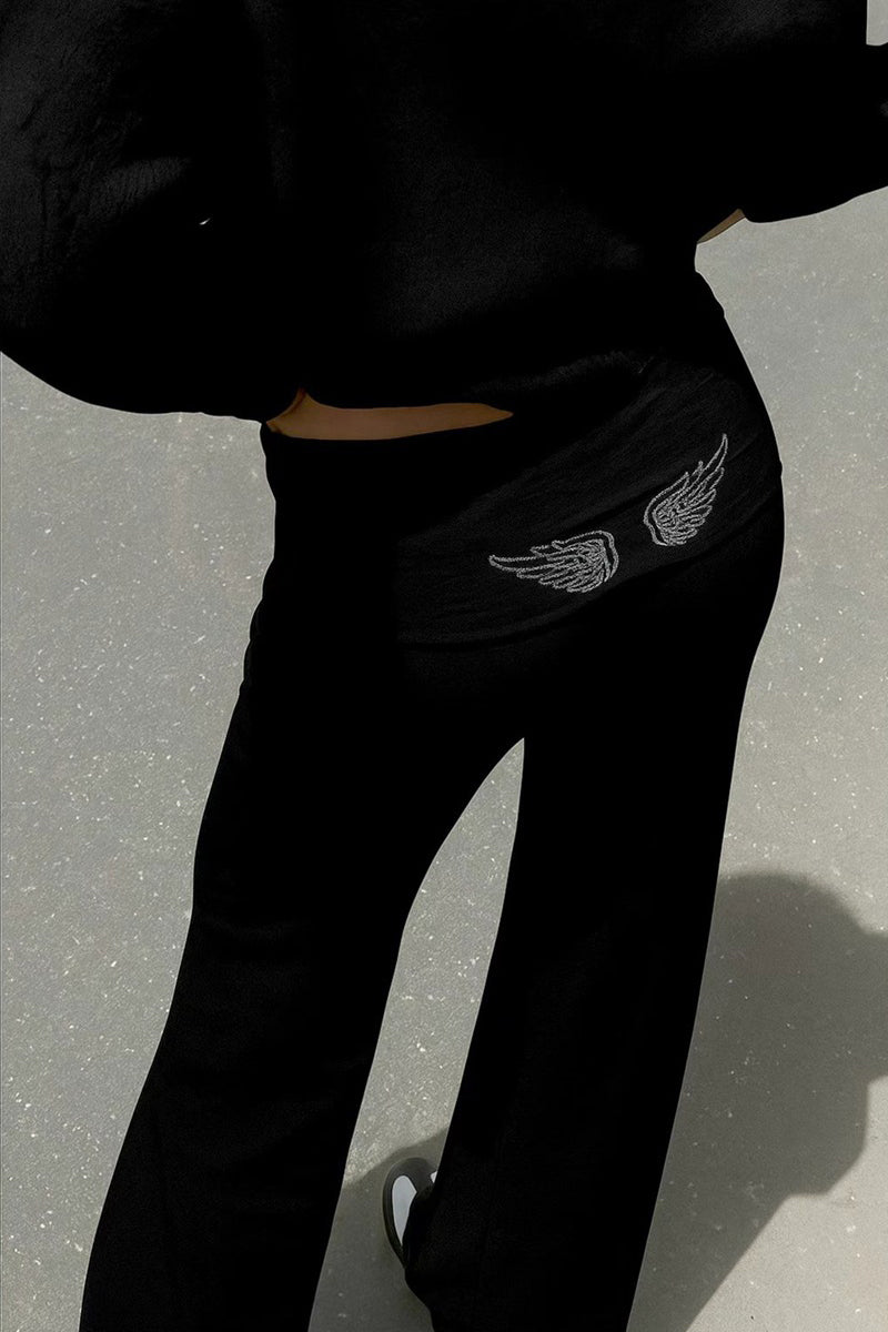Angel Wing Sequin Casual Pants