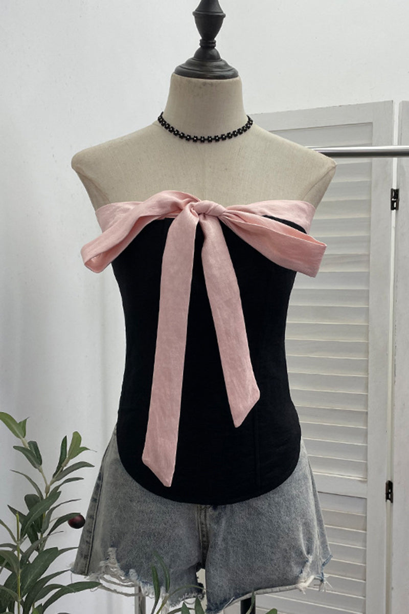 Bow Detail Off-Shoulder Tank Top