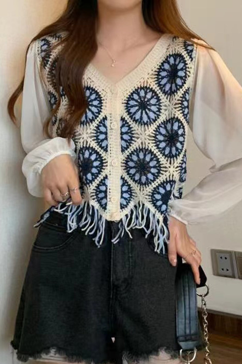 Boho Fringe Crochet Sweater Vest