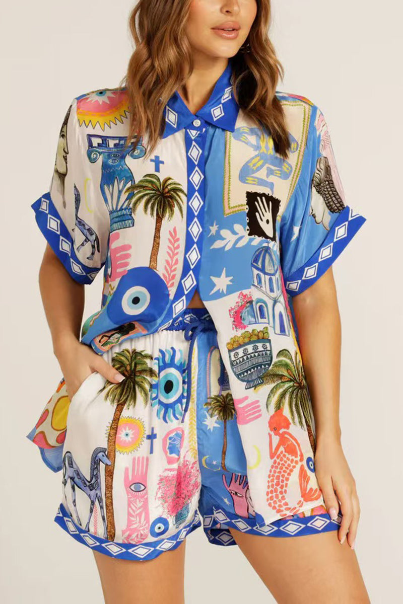 Artistic Print Short Sleeve Set