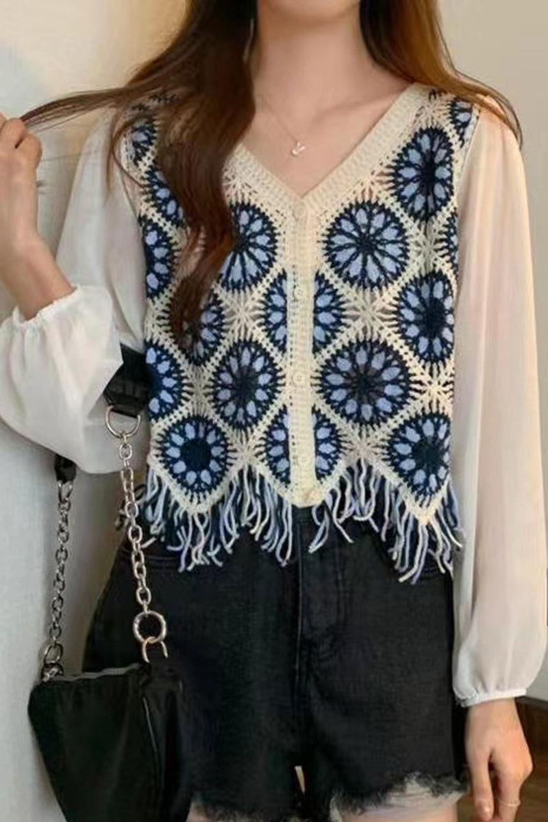Boho Fringe Crochet Sweater Vest