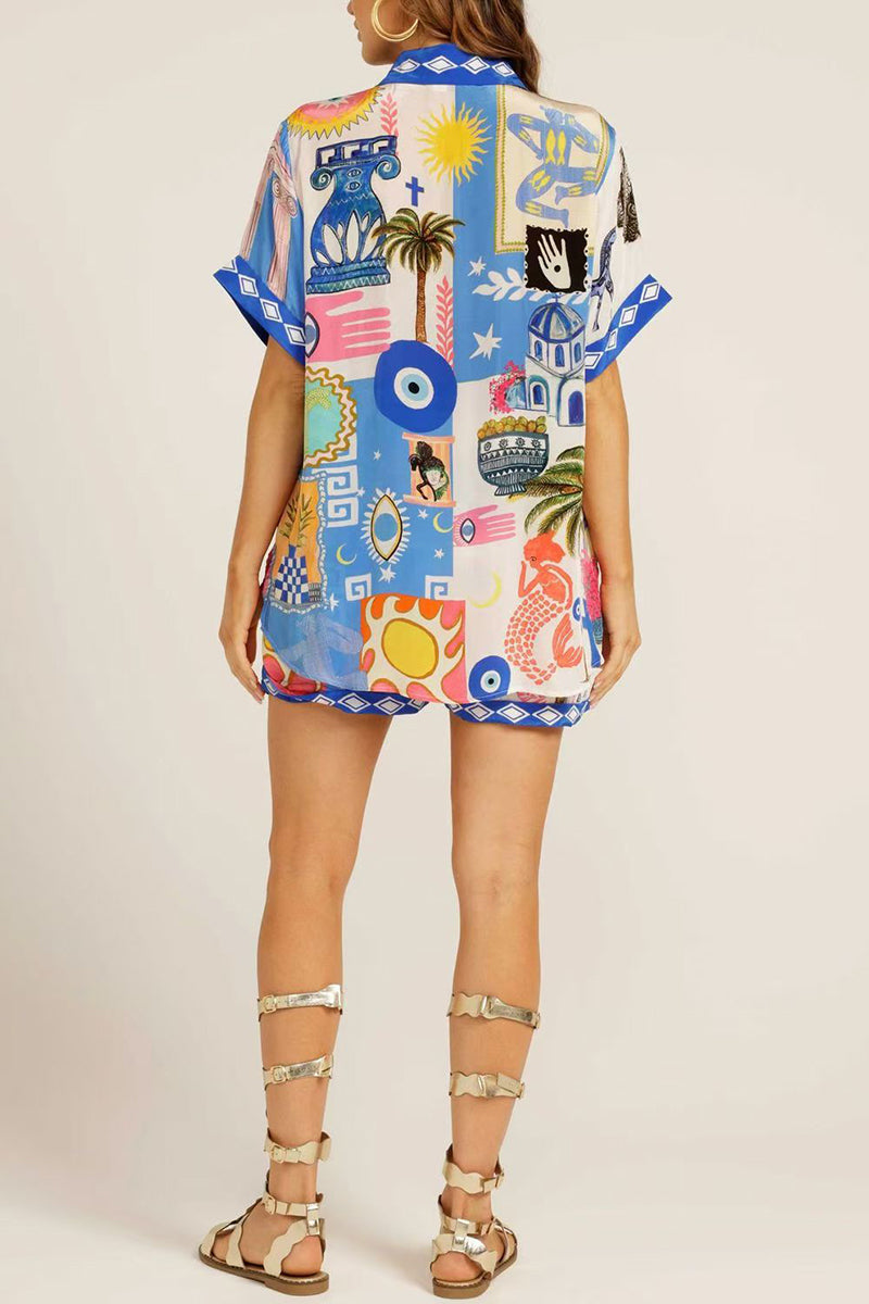 Artistic Print Short Sleeve Set