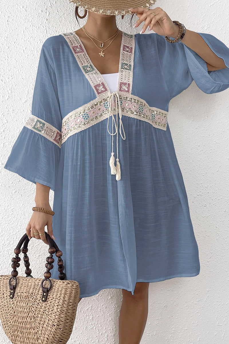 Bohemian Tie-Waist Kimono Cover-Up