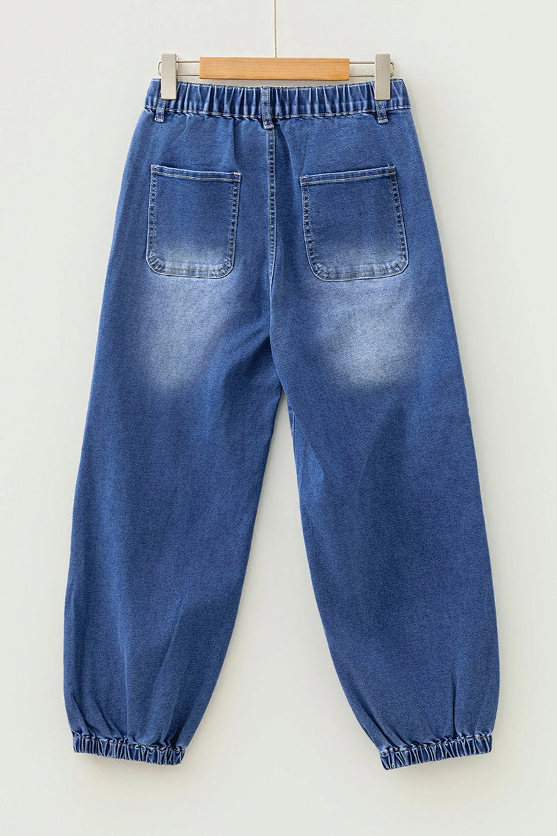 Button Front Tapered Jeans