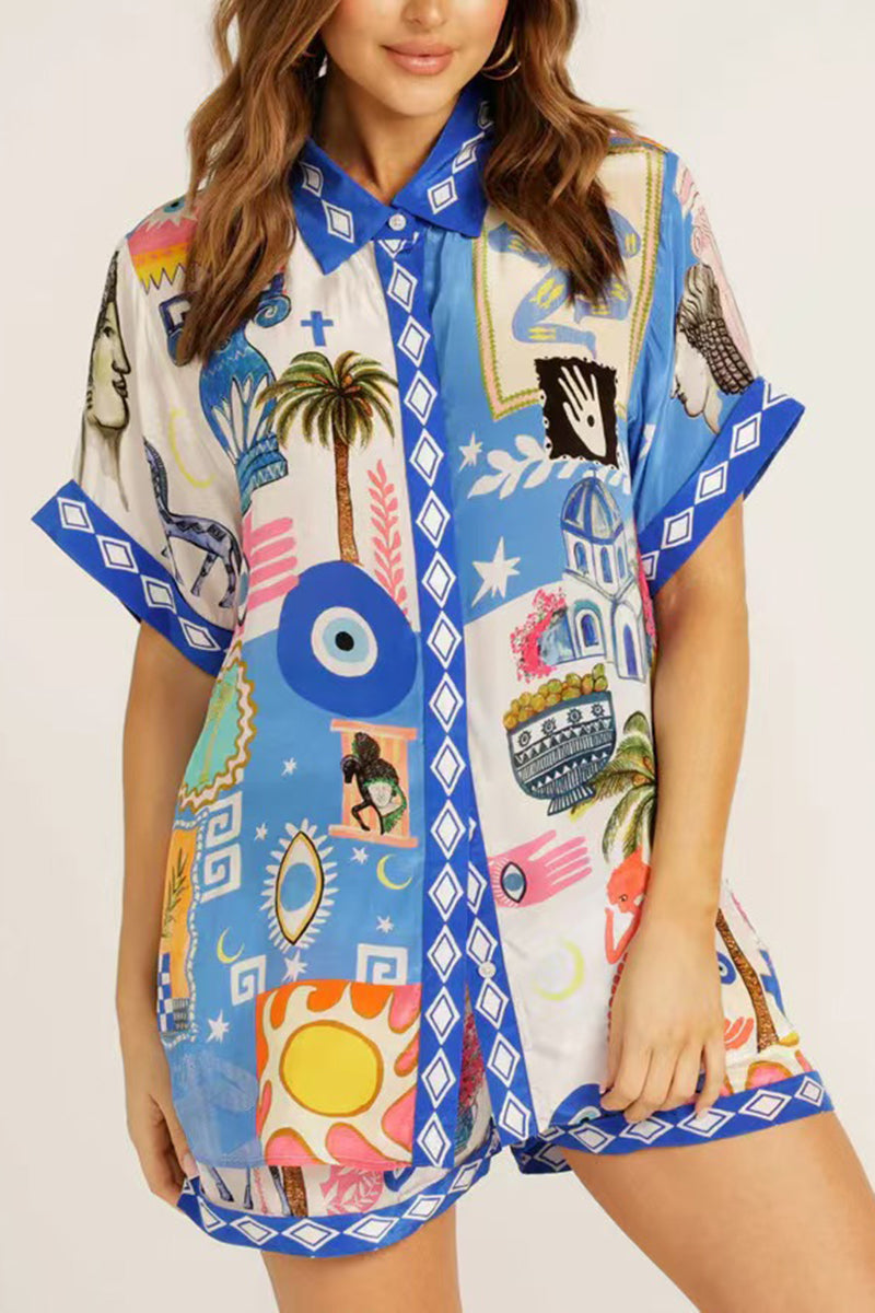 Artistic Print Short Sleeve Set