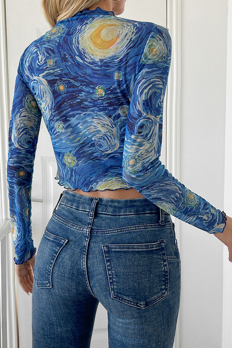 Artistic Print Long Sleeve T-Shirt