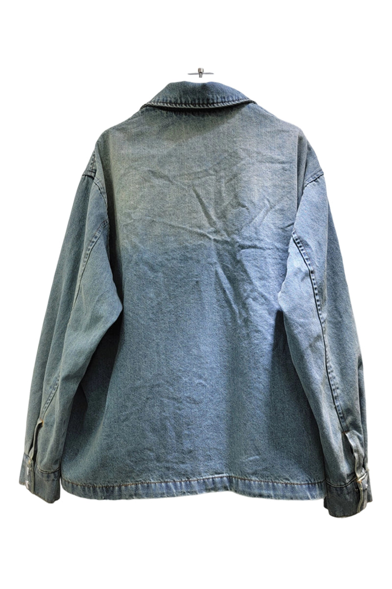 Bow Appliqué Denim Jacket