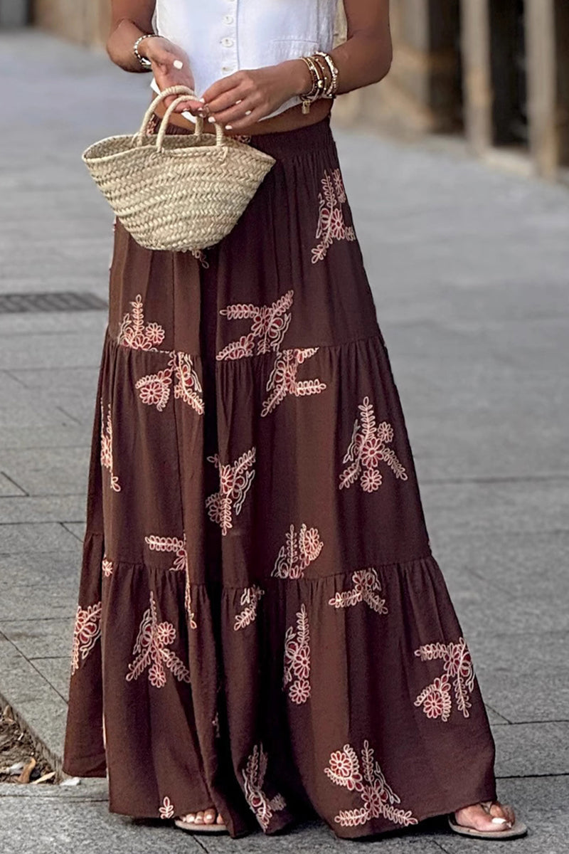 Bohemian Print Tiered Skirt