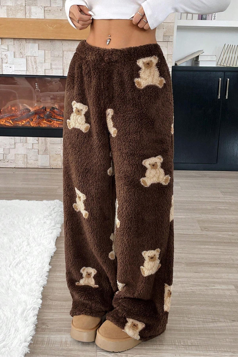 Bear Print Casual Loose Pants