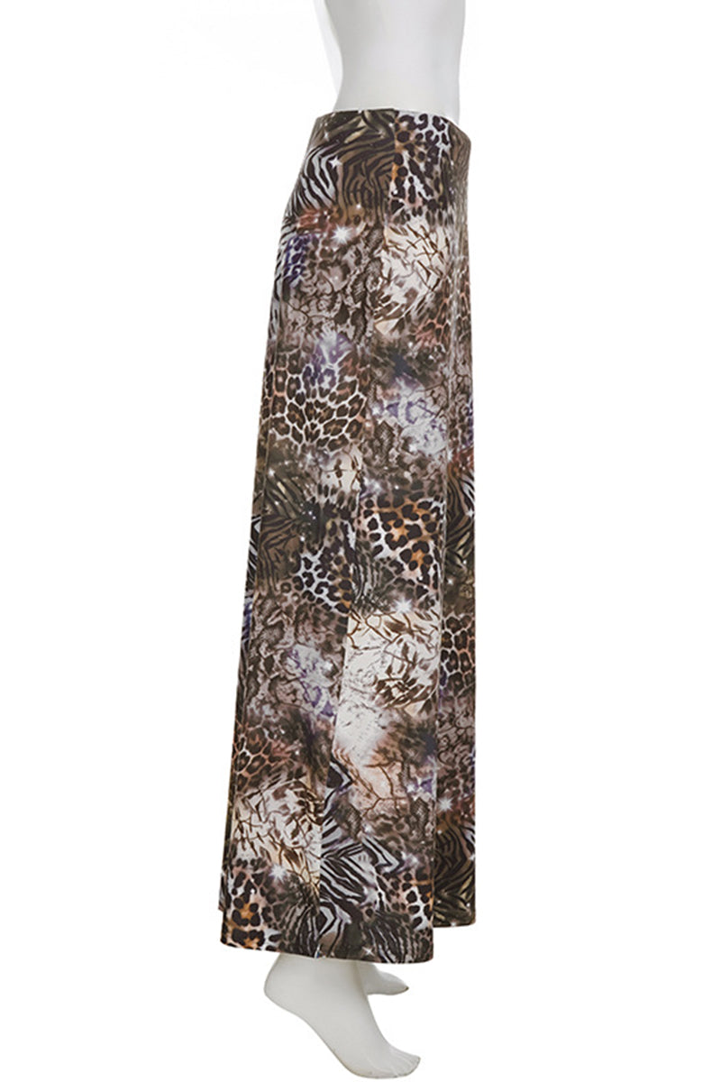 Animal Print Midi Skirt