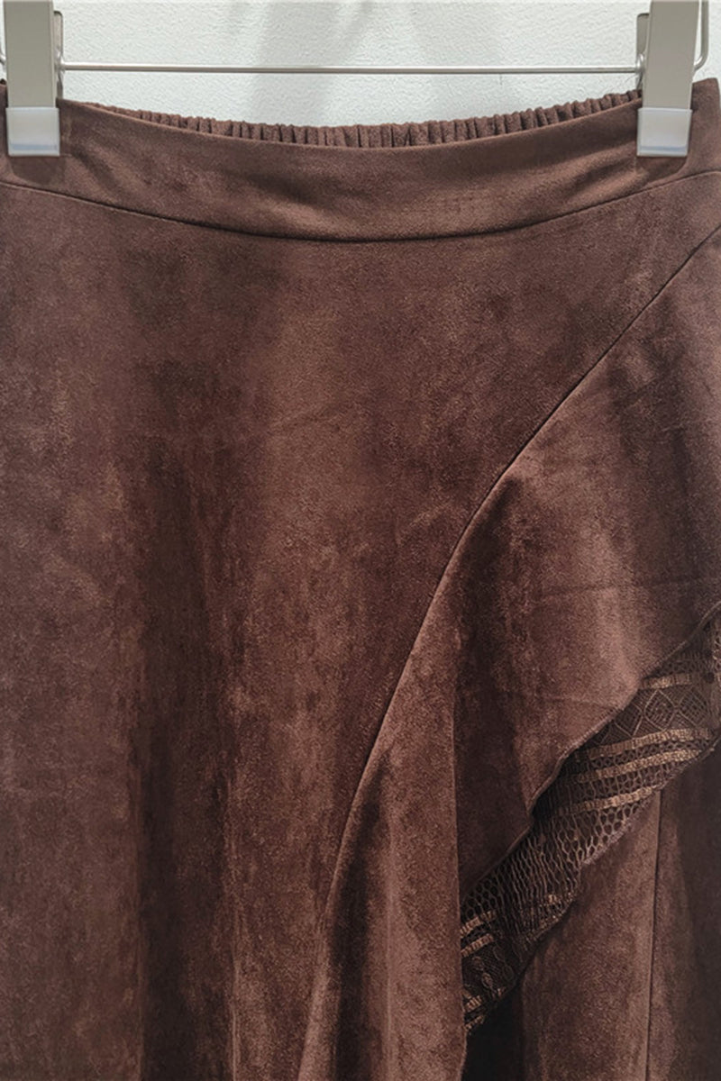 Asymmetrical Midi Wrap Skirt