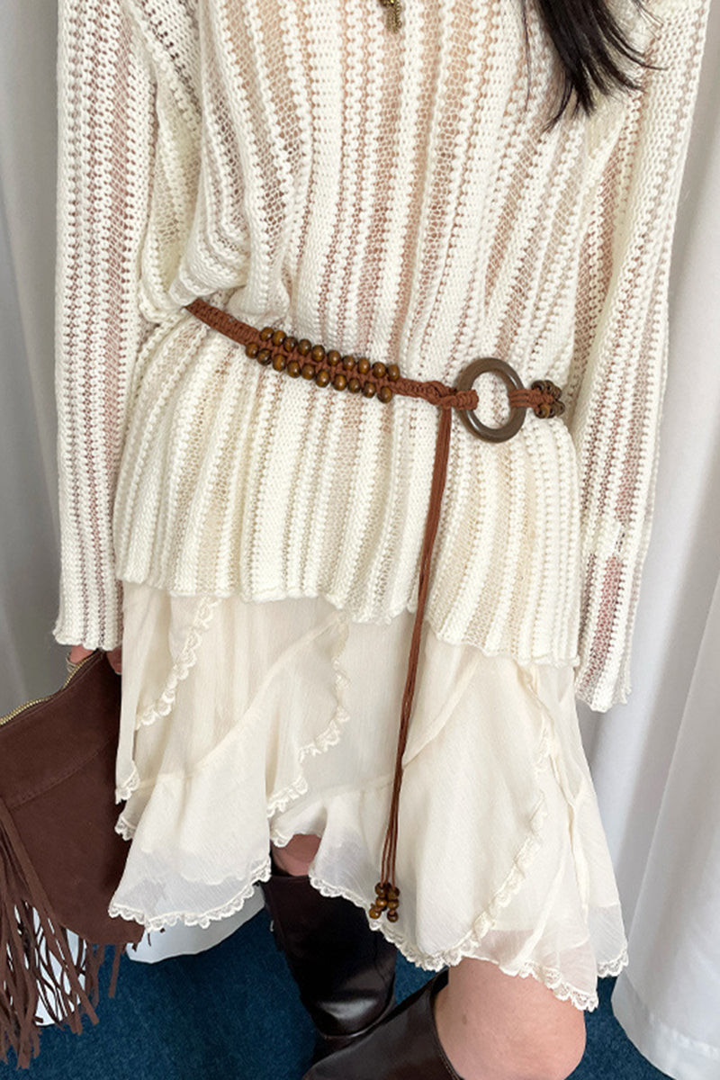 Bohemian Beaded Waist Tie Belt