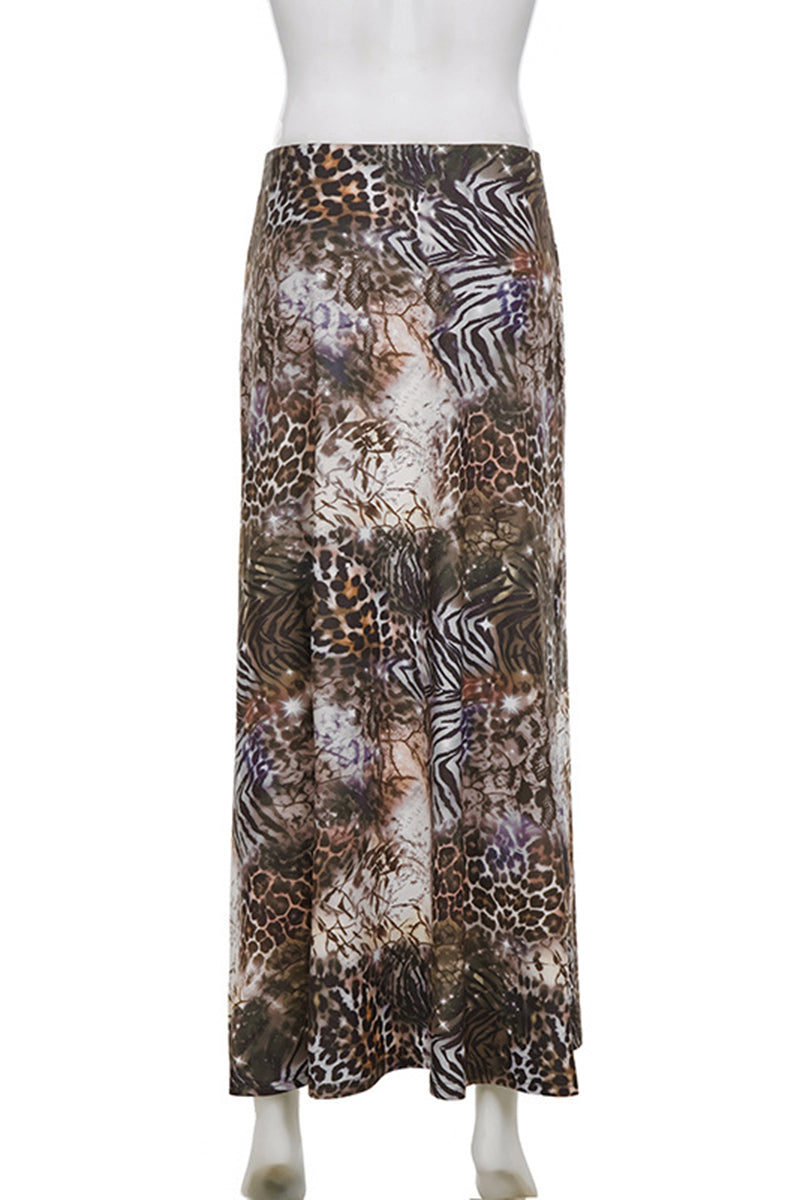 Animal Print Midi Skirt